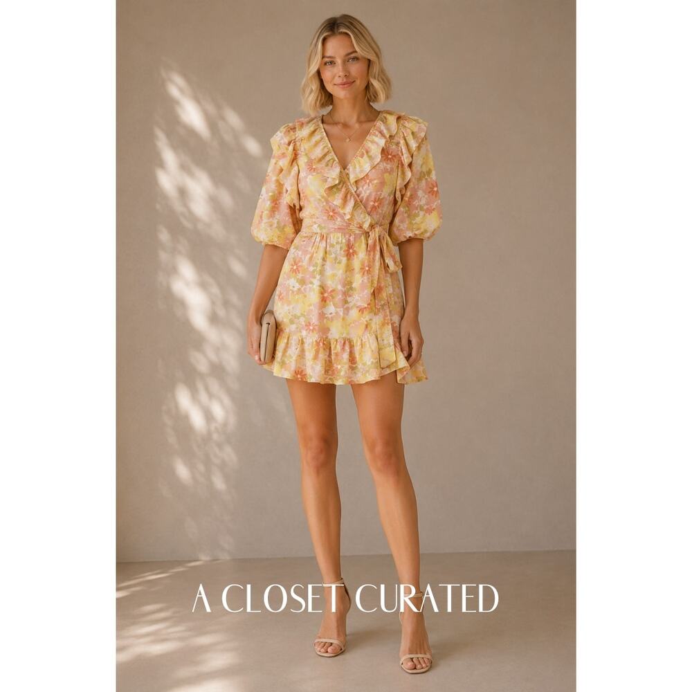 Magali Pascal Maddie Mini Dress Large Yellow NWT